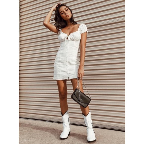 Princess Polly Dresses & Skirts - Princess Polly Elouise White Underwire Mini Dress Sz 6